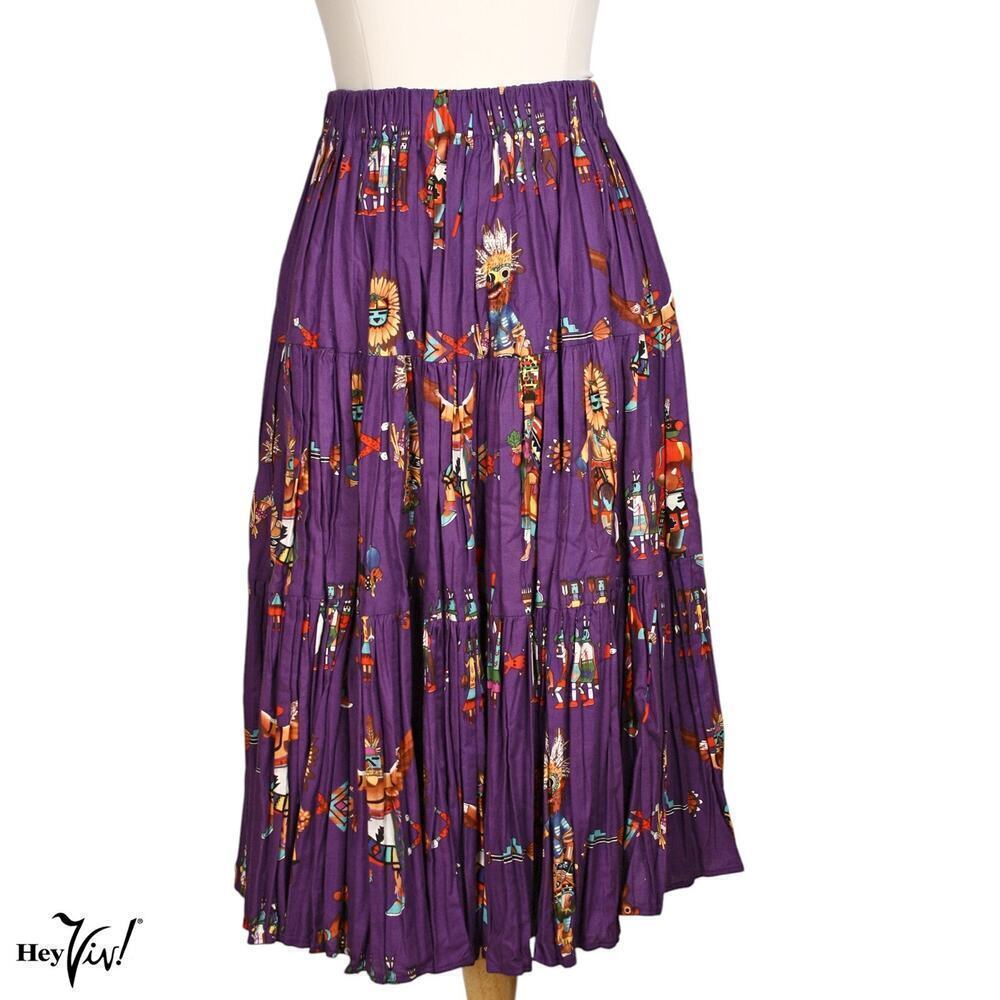 Sedona Stitchery Broomstick Skirt 3 Tier South Western Print Cotton - Hey Viv